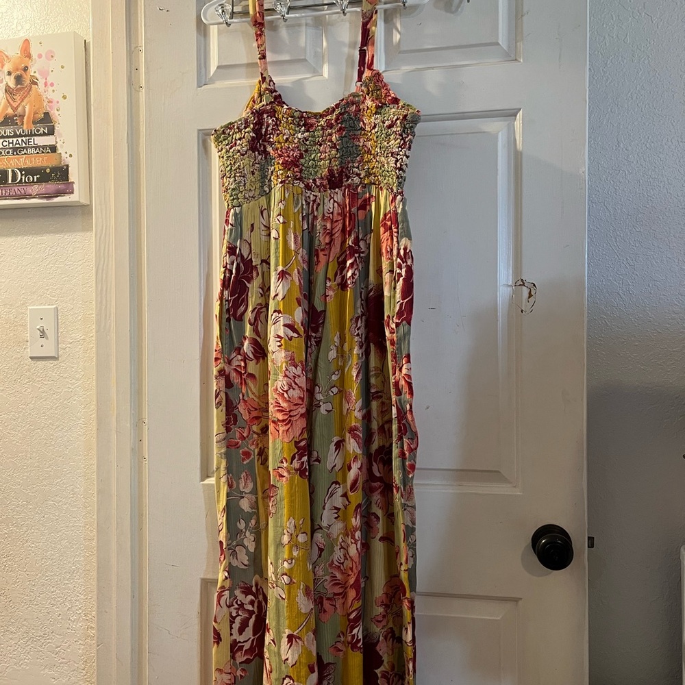 Free People Floral Maxi Dress - Red and Green - Picture 3 of 3